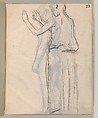Album of Forty-five Figure Studies, Edgar Degas (French, Paris 1834–1917 Paris), Black chalk on thin, eggshell paper