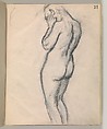 Album of Forty-five Figure Studies, Edgar Degas (French, Paris 1834–1917 Paris), Black chalk on thin, eggshell paper