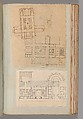 Page from a Scrapbook containing Drawings and Several Prints of Architecture, Interiors, Furniture and Other Objects, Charles Percier  French, Pen and black and gray ink, graphite, black chalk
