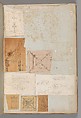 Page from a Scrapbook containing Drawings and Several Prints of Architecture, Interiors, Furniture and Other Objects, Charles Percier  French, Pen and black and gray ink, graphite, black chalk