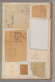 Page from a Scrapbook containing Drawings and Several Prints of Architecture, Interiors, Furniture and Other Objects, Workshop of Charles Percier (French, Paris 1764–1838 Paris), Pen and black and gray ink, graphite, black chalk