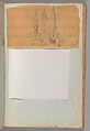 Page from a Scrapbook containing Drawings and Several Prints of Architecture, Interiors, Furniture and Other Objects, Workshop of Charles Percier (French, Paris 1764–1838 Paris), Pen and black and gray ink, graphite, black chalk