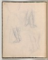 Album of Forty-five Figure Studies, Edgar Degas (French, Paris 1834–1917 Paris), Black chalk on thin, eggshell paper