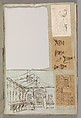 Page from a Scrapbook containing Drawings and Several Prints of Architecture, Interiors, Furniture and Other Objects, Workshop of Charles Percier (French, Paris 1764–1838 Paris), Pen and black and gray ink, graphite, black chalk