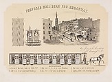 Proposed Rail Road for Broadway, After H. A. Harvey (American, 19th century), Lithograph with tint stone
