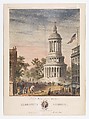 Design for the Washington Memorial, New York, Designed by Robert Kerr (British, Aberdeen, Scotland 1823–1904 London), Hand-colored lithograph