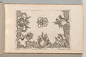 Two Designs for Ceiling Decorations, Plate 2 from 'Unterschiedliche neu inventierte Deken oder Plafond', Jeremias Wachsmuth German, Etching