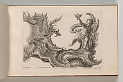Design for a Rocaille Cartouche with the Figure of a Putto, Plate 3 from an untitled series with architectural cartouches and allegorical figures, Jacob Gottlieb Thelot Central European, Etching