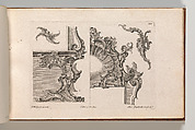 Suggestion for the Decoration of Lower Right and Top Right of a Framel, Plate 3 from an Untitled Series with Rocailles Ornaments for Window, Pier Glass and Door Frames, Jeremias Wachsmuth German, Etching