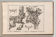 Suggestion for the Decoration of Lower Right and Top Right of an Altar Frame, Plate 1 from an Untitled Series with Rocailles Ornaments for Altar and Door Frames, Wolffgang Christoph Mayr Central European, Etching