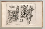 Suggestion for the Decoration of Lower Right and Top Right of an Altar Frame, Plate 2 from an Untitled Series with Rocailles Ornaments for Altar and Door Frames, Wolffgang Christoph Mayr Central European, Etching