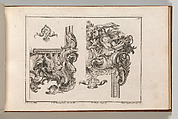 Suggestion for the Decoration of Lower Right and Top Right of an Altar Frame, Plate 3 from an Untitled Series with Rocailles Ornaments for Altar and Door Frames, Wolffgang Christoph Mayr Central European, Etching