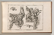 Suggestion for the Decoration of Lower Right and Top Right of an Altar Frame, Plate 4 from an Untitled Series with Rocailles Ornaments for Altar and Door Frames, Wolffgang Christoph Mayr Central European, Etching