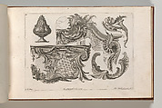 Suggestion for the Decoration of the Lower and Top Right of a Frame Combined with Several Additional Ornaments, Plate 2 from: 'Unterschidliche Auszierungen zu Thüren und Fenster, etc. etc. sehr nutzlich zu gebrauchen', Jeremias Wachsmuth German, Etching