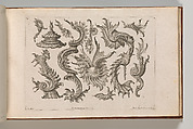 Various Designs for Rocaille Ornaments, Plate 4 from: 'Fortsezung von unterschielichen Auszierungen zu allerleij nüzlich anzuwenden', Jeremias Wachsmuth German, Etching