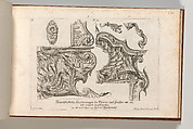 Suggestion for the Decoration of the Lower and Top Right of a Frame, Plate 1 from: 'Unterschidliche Auszierungen zu Thüren und Fenster, etc. etc. sehr nutzlich zu gebrauchen', Jeremias Wachsmuth German, Etching
