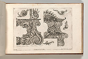 Suggestion for the Decoration of the Lower and Top Right of a Frame, Plate 4 from: 'Unterschidliche Auszierungen zu Thüren und Fenster, etc. etc. sehr nutzlich zu gebrauchen', Jeremias Wachsmuth German, Etching
