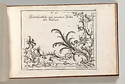 Design for the Decoration of the Lower Right Corner of a Ceiling, Plate 1 from: 'Unterschiedliche neü inventirte Decken oder Plafond.', Carl Pier  German, Etching