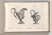 Designs for Two Ewers, Plate 3 from: 'Schöne und auf die neueste Facon inventierte Gefäße und Krüge', I.S. Hildt  Central European, Etching