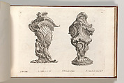Designs for Two Lidded Vases, Plate 4 from: 'Schöne und auf die neueste Facon inventierte Gefäße und Krüge', I.S. Hildt  Central European, Etching