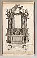 Design for a Monumental Altar, Plate 'p' from 'Unterschiedliche Neu Inventierte Altäre mit darzu gehörigen Profillen u. Grundrißen.', Jacob Gottlieb Thelot (?) Central European, Etching
