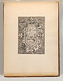 Series of Cartouches, in: Targhe ed altri ornati di varie e capricciose invenzioni (Cartouches and other ornaments of various and capricious invention, page 39), Cornelis Bos Netherlandish, Engraving