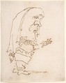 Caricature of a Man Pointing, Gian Lorenzo Bernini Italian, Pen and brown ink