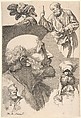 Figure and Head Studies, René Michel (called Michel Ange) Slodtz  French, Etching