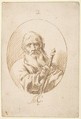 Half-length Figure of St Paul in an Oval, Antonio del Castillo y Saavedra (Spanish, Cordoba 1616–1668 Cordoba), Pen and light brown ink over traces of black chalk underdrawing on cream paper. Composition outlined with pen and brown ink in an oval shape