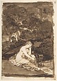 A partly naked woman seated by a stream; page 32 from the 