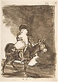 A man and a woman riding a mule; page 36 from the 