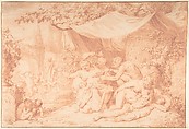 Bacchanal, Adriaan van der Burg Dutch, Red chalk