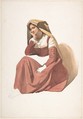 Seated Italian Peasant Woman, Pierre Louis Dubourcq Dutch, Watercolor, over traces of graphite.