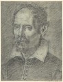 Head of a Bearded Man, Francisco Pacheco Spanish, Black chalk and traces of white chalk on blue paper
