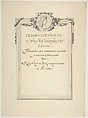 Frontispiece for the collection 'Trages españoles usados en diferentes epocas', Luis Paret y Alcázar Spanish, Pen and brown ink with brush and gray wash over black chalk on beige paper. Lettered in pen and brown ink