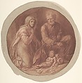 Holy Family in the Stable, Attributed to Govert Flinck (Dutch, Cleve 1615–1660 Amsterdam), pen and brown ink over red chalk, with red wash and traces of white heightening. Traces of framing line in pen and black ink.