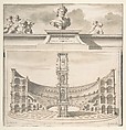 A Reconstruction of the Colosseum in Cross-Section, Jan Goeree  Dutch, Pen and black and brown ink, brush and brown wash, over traces of red chalk; incised