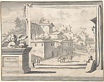 View of the Ruins of the Palatine Hill, Jan Goeree  Dutch, Pen and black and brown ink; brush and gray wash, over traces of red chalk, partially squared in black chalk