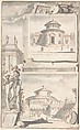 A Reconstruction of the Temple of Divus Claudius in Monte Coelio (above) and a View of the Ruins (below), Jan Goeree  Dutch, Red chalk, pen and black ink, brush and gray wash