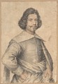A Portrait of a Man, Anonymous, Spanish, 17th century  Spanish, Black and red chalk on beige paper