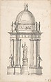 Design for a Monument with Minerva?, Anonymous, Spanish, 16th century ? Spanish, Pen and black ink, brush and gray wash