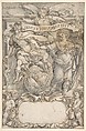 Design for a Frontispiece:  Mercury and Fame, Francisco Rizi  Spanish, Pen and brown ink with pen and black ink and brush and gray wash. Composition outlined in pen and brown ink. Contours incised and verso blackened with carbon dust for transfer