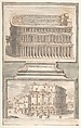 Reconstruction of the Theatre of Marcellus (above) and a View of the Ruins (below), Jan Goeree  Dutch, Red chalk, pen and black ink, brush and gray wash, over traces of black chalk; incised (?)