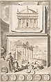 A Reconstruction of the Aedes Concordiae (above) and a View of the Ruins (below), Jan Goeree  Dutch, Pen and black ink, brush and brown wash, red chalk