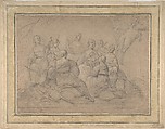 The Muses on Parnassus, Pieter Fransz. de Grebber  Dutch, Black chalk with touches of white heightening