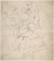 Peasants in a Tavern, Egbert Jasperszoon van Heemskerck I Dutch, Graphite on buff paper. Laid down.