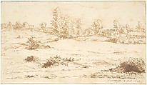 Landscape with the Village of Lincent, Constantijn Huygens the Younger  Dutch, Pen and brown ink, brown wash.