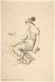 A Seated Woman in Profile, David-Pierre Giottino Humbert de Superville Dutch, Pen and brown ink