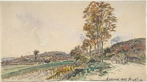 Road near La Côte-Saint-André, Johan Barthold Jongkind (Dutch, Latrop 1819–1891 La-Côte-Saint-André), Watercolor over black chalk