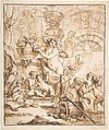 Bacchanalian Scene with Nymphs and Putti, Gerard de Lairesse  Dutch, Pen and brown ink, brown wash.